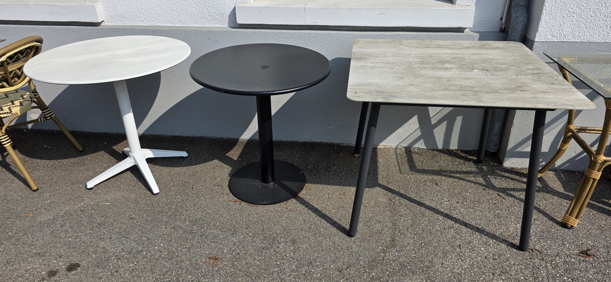 Beistelltisch, Runder Tisch, Holztisch, Metalltisch, Grau/Schwarz