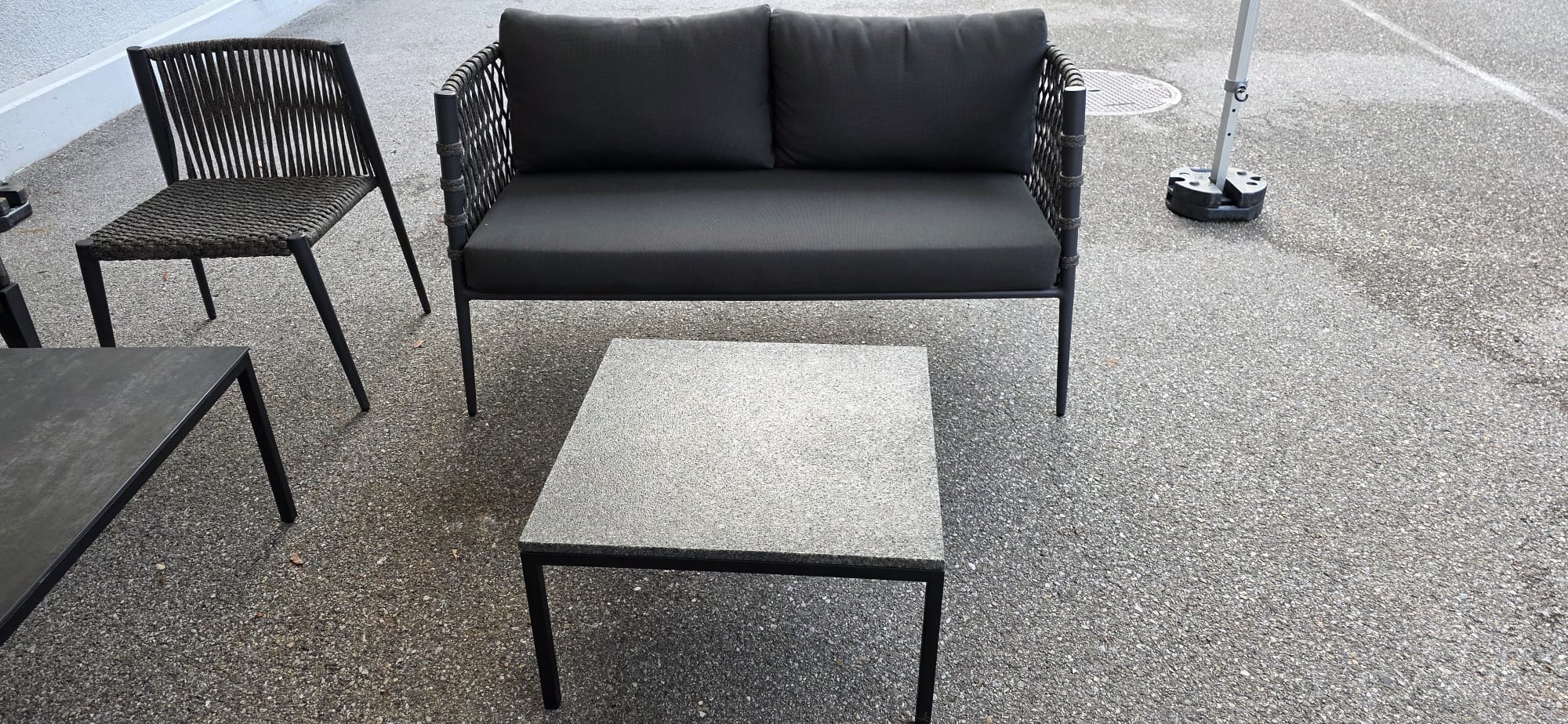 Gartenmöbel, Sofa, Beistelltisch, Stuhl, Rattan-Optik