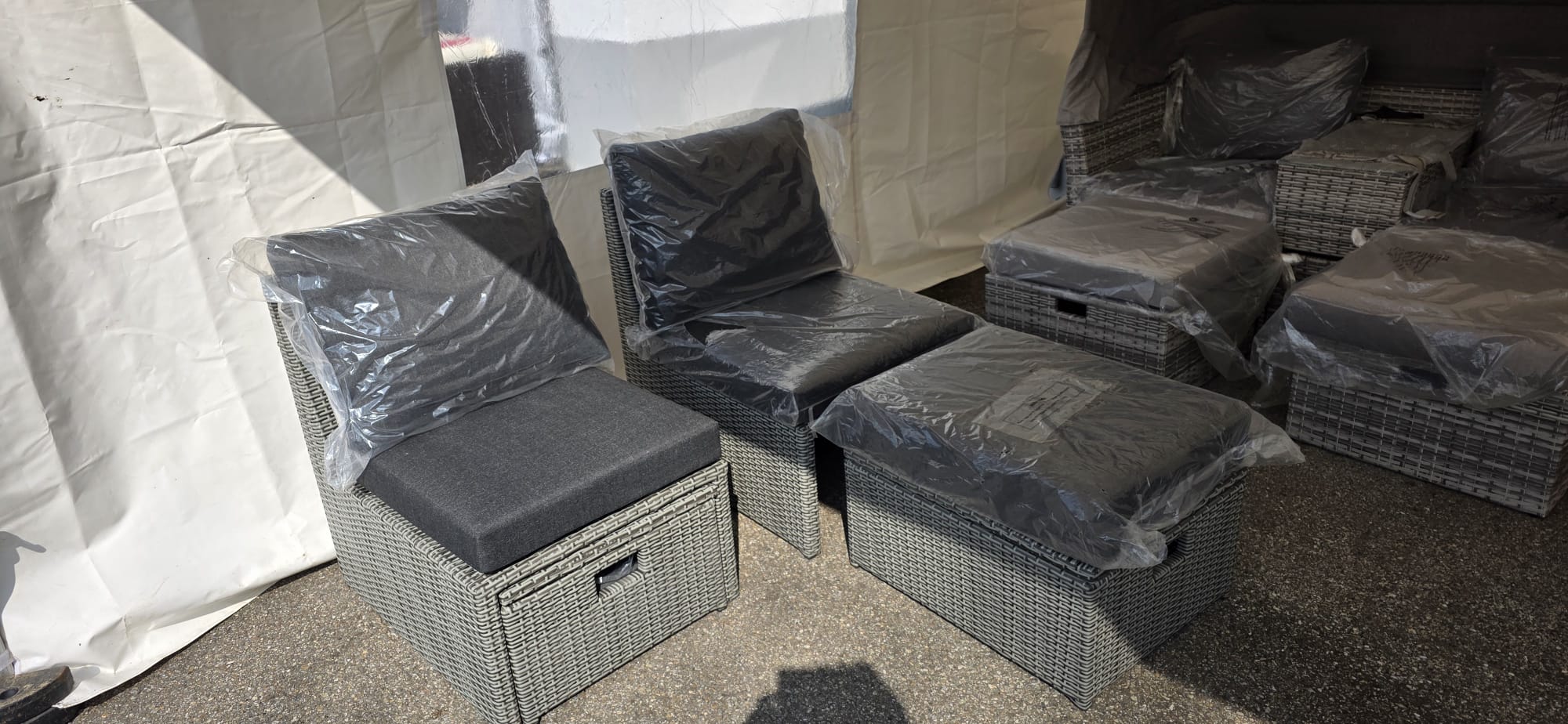 Gartenmöbel, Sessel, Kissen, Gartenstuhl, Rattan/Gewebt