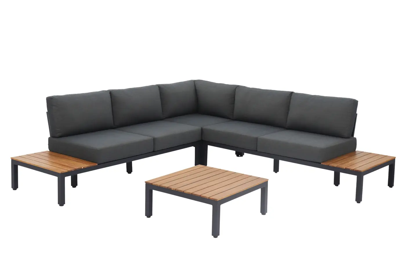 Gartenlounge Mendrisio, Alugestell schwarz pulverbesch