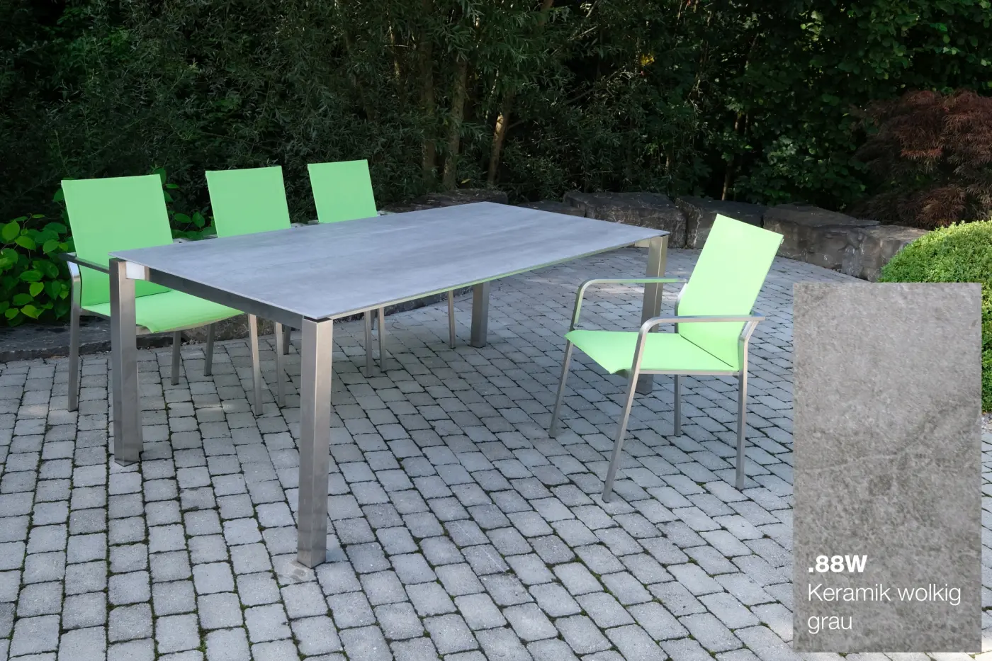 Keramiktisch Nevio 20 210x100 cm grau wolkig