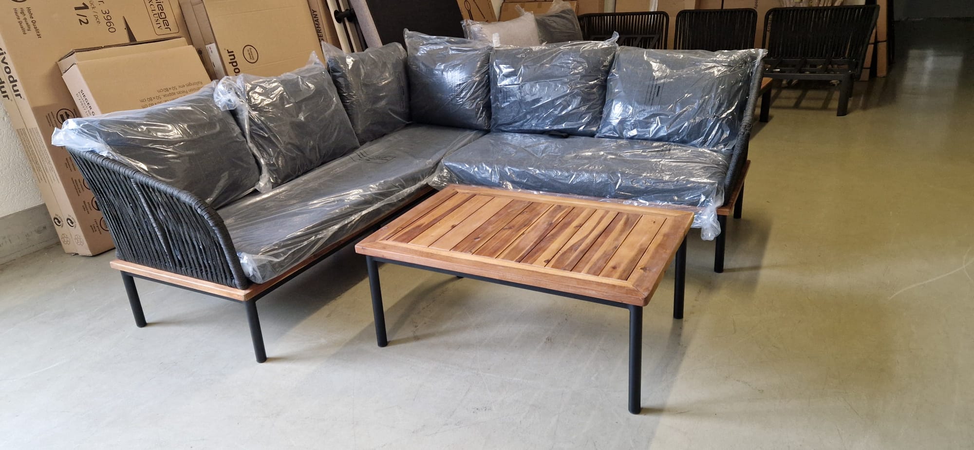 Sofa, Couch, Wicker, Grau, Gartenmöbel