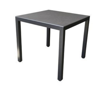 Esstisch, Metalltisch, vierbeinig, quadratischer Tisch, grau
