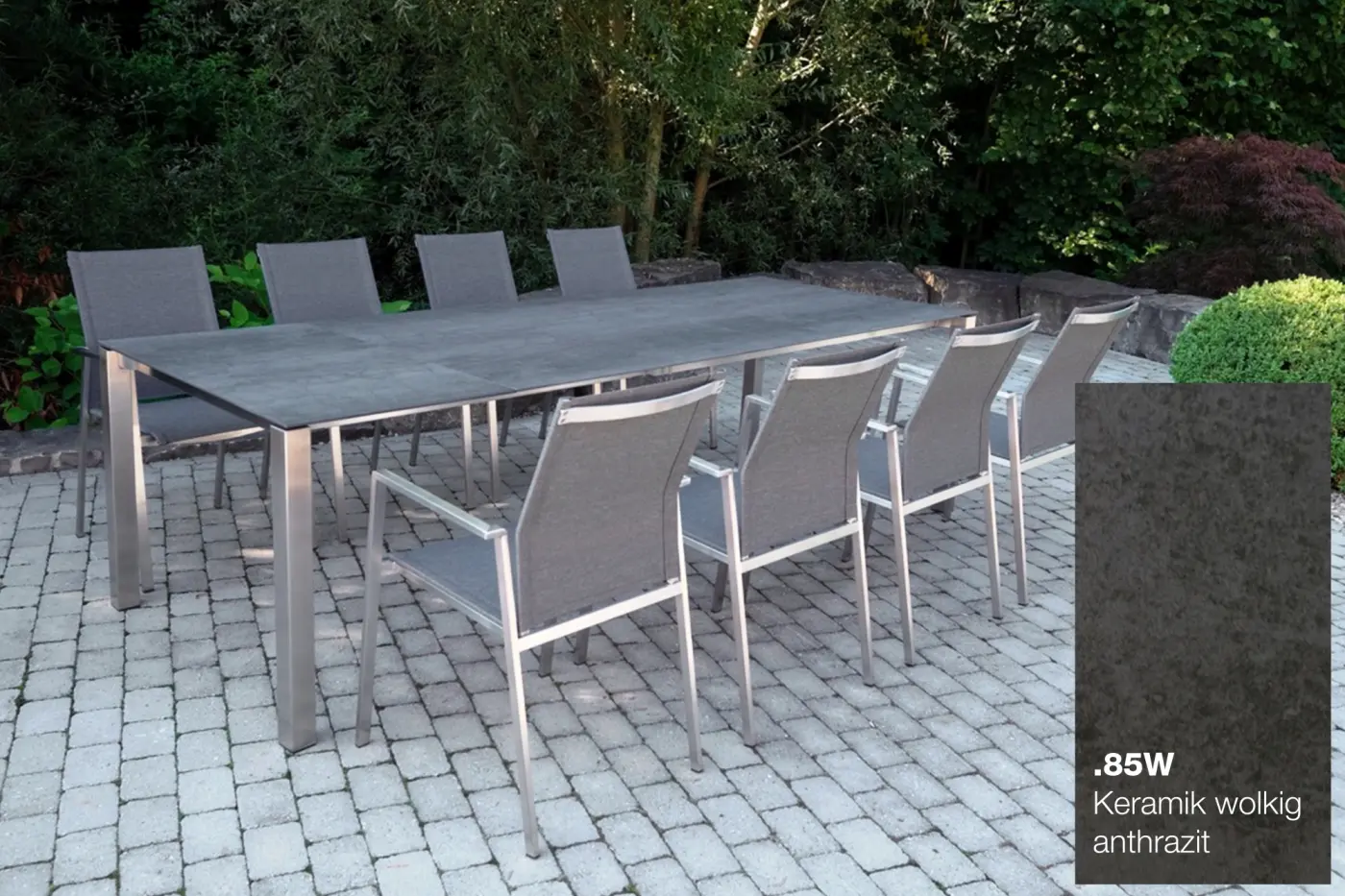 Keramiktisch Nevio 20 anthrazit wolkig