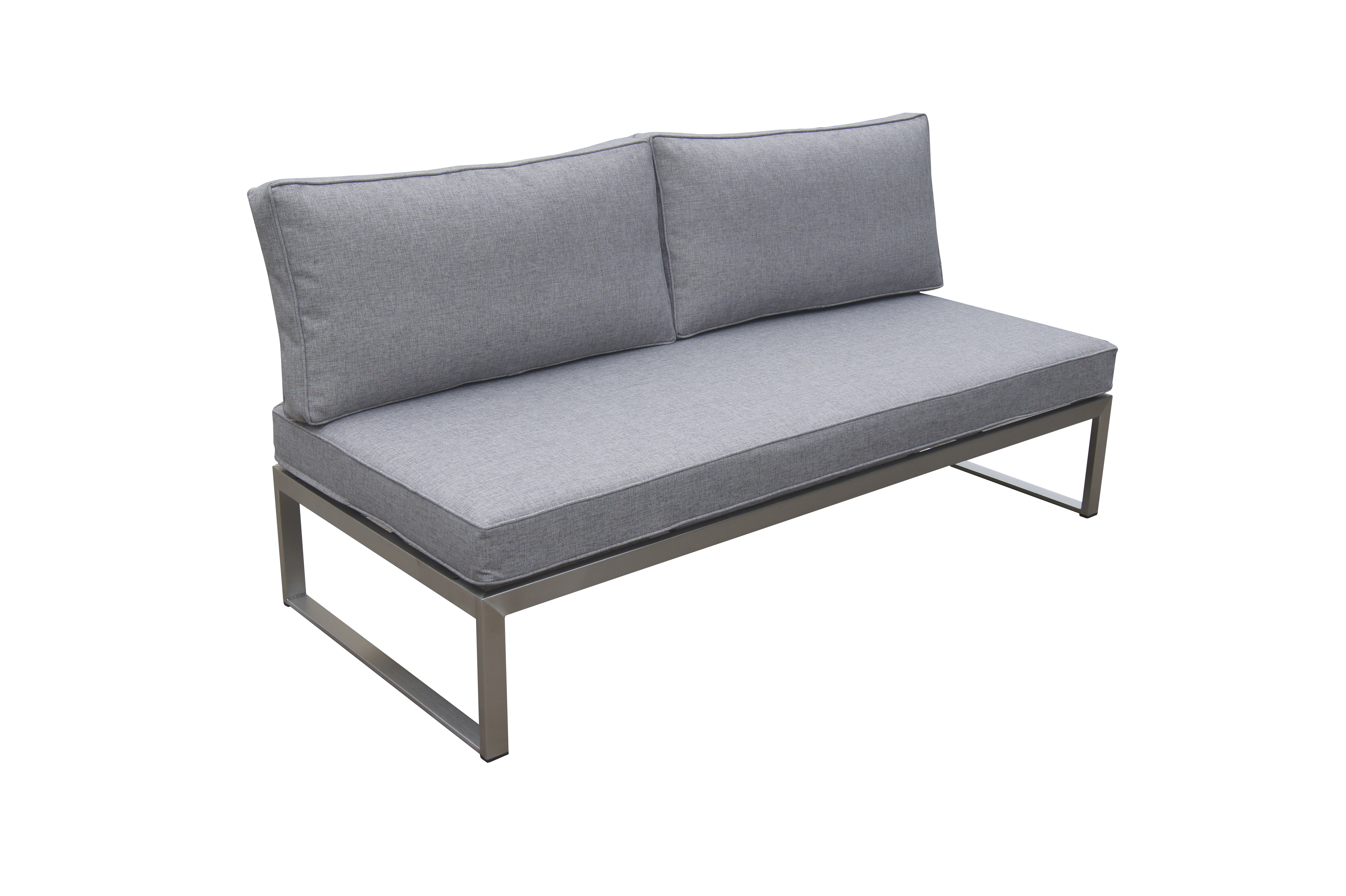 Sofa, Couch, Metallrahmen, Grau, Zweisitzer