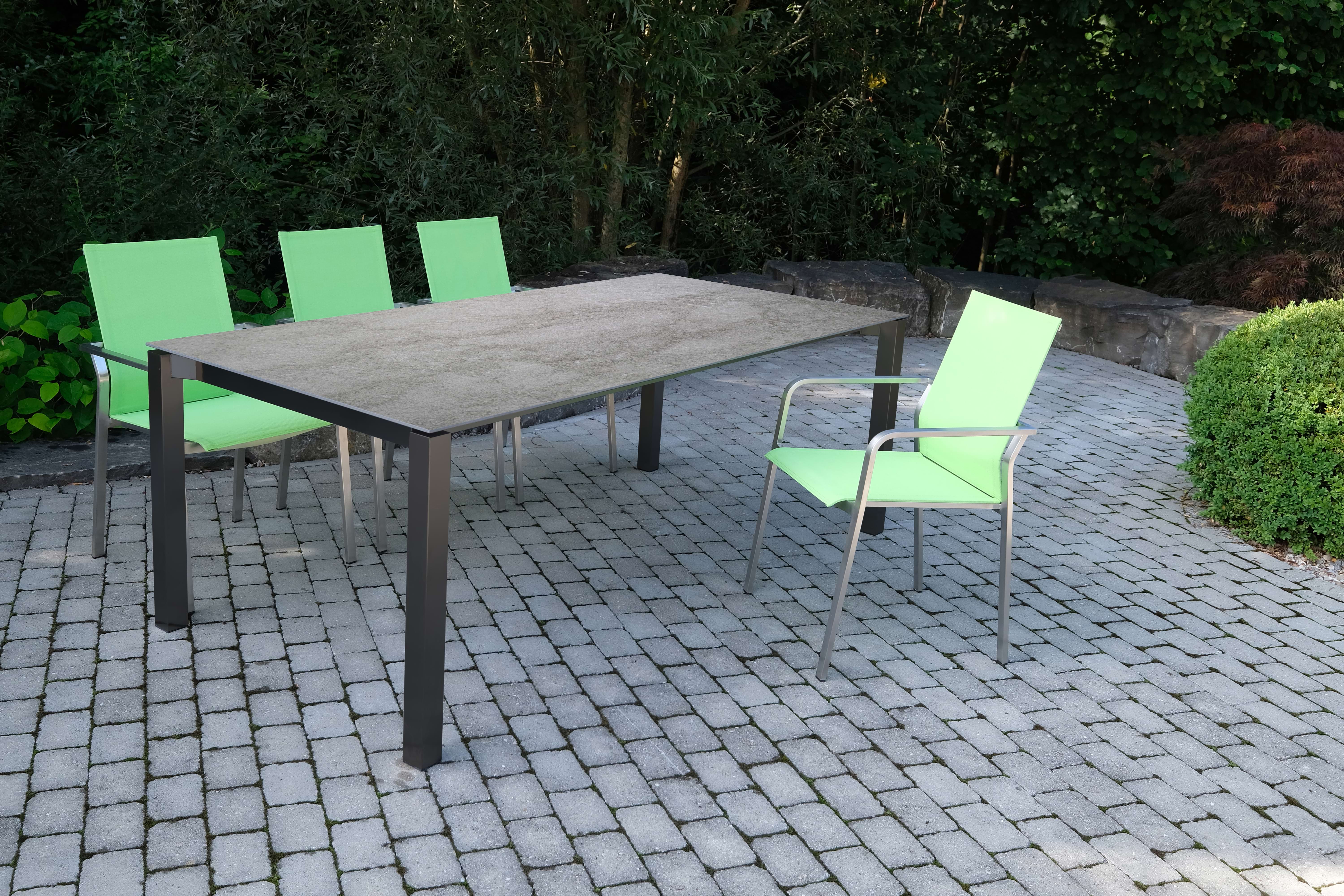 Keramiktisch Nevio 20,150x90 cm, wolkig grau, Verlängerun...