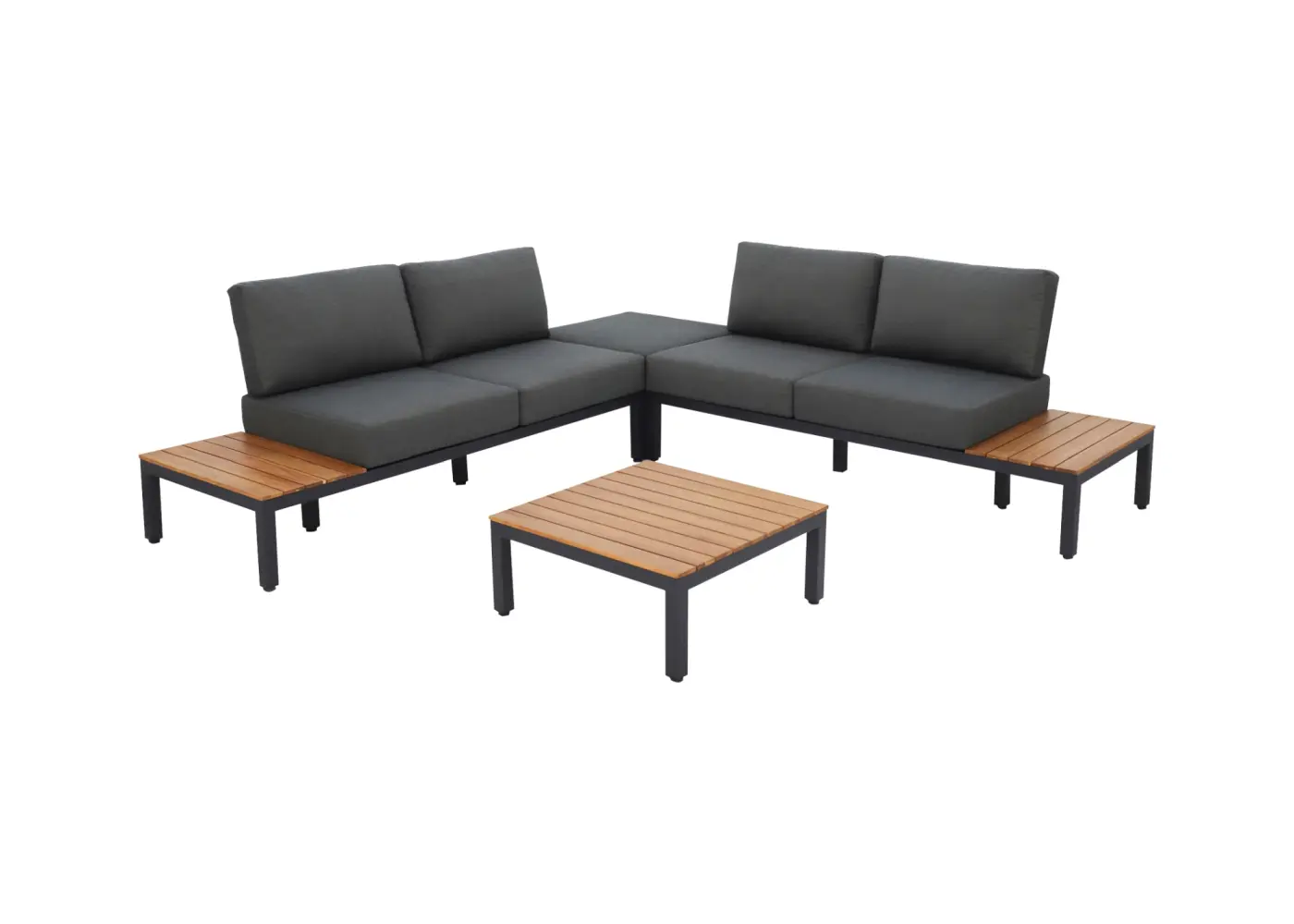 Gartenlounge Mendrisio, Alugestell schwarz pulverbesch