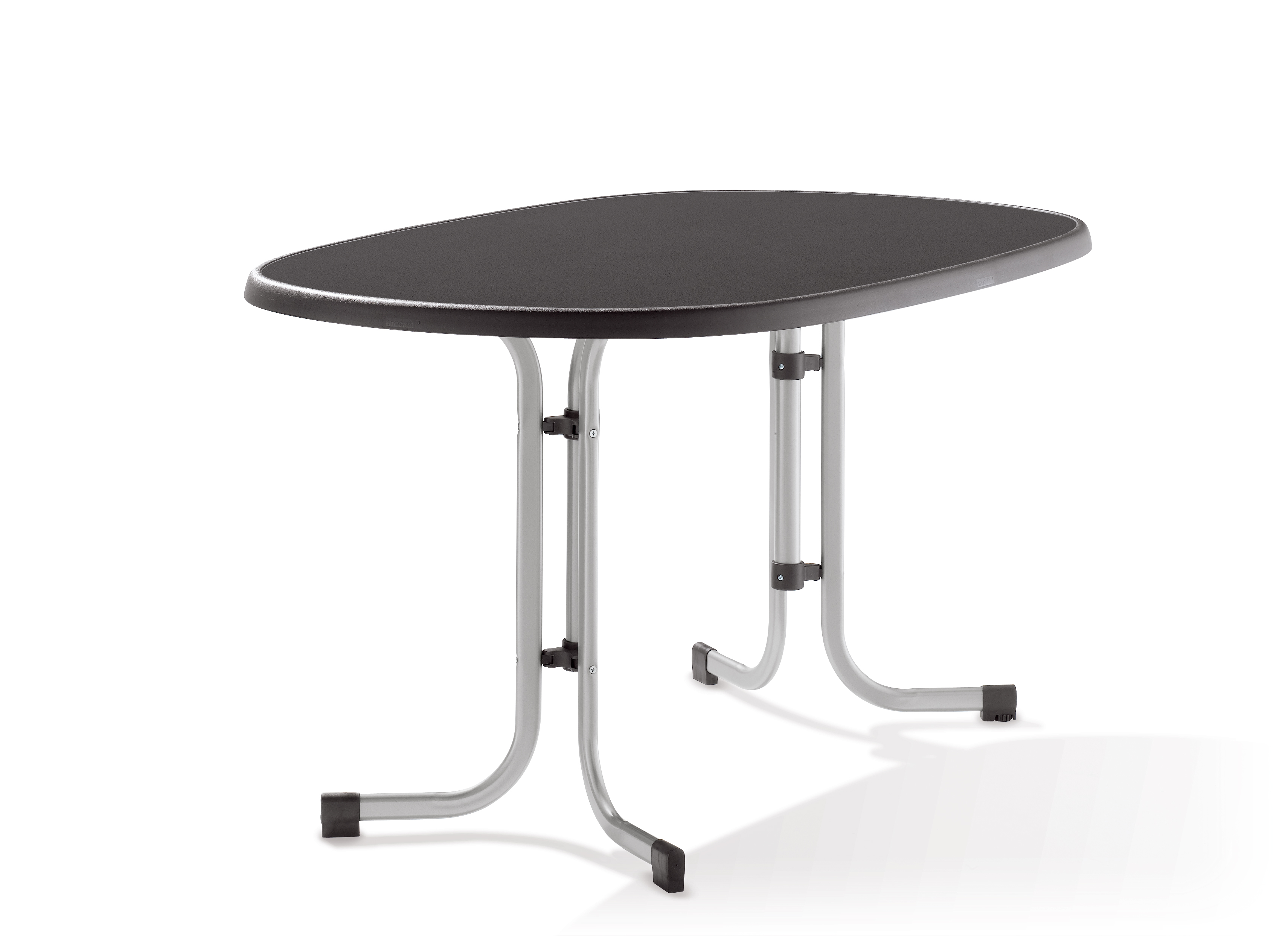 Esstisch, Runde Tischplatte, Metallgestell, Klappbeine, Herd- oder Campingtisch